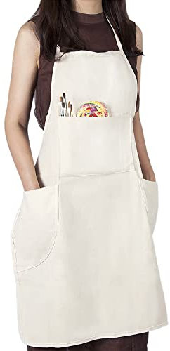 Conda Tablier Toile pour adulte Peinture Vêtements 3 poches, 78,7 cm naturelle par 68,6 cm