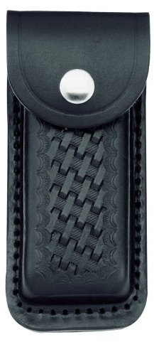 Herbertz Lederetui, schwarz, für Heftlänge 13 cm Messer, grau, M