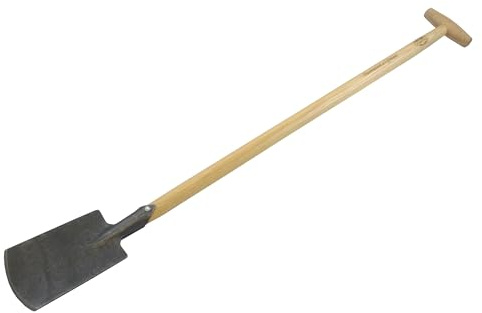 Dewit Perennial Spade – Long Handle | Compact Garden Digging Tool | T-Handle | Tempered Boron Steel Blade | Ash Wood | 38” Length