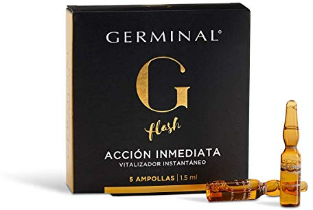 Germinal mit Soforteffekt – Das Gesichtsserum mit Maisproteinen und Gingseng Extrakten verleiht Ihrem Gesicht einen Flash- und sofortigen Lift-Effekt. Das Produkt besteht aus 5 Ampullen zu je 1,5 ml
