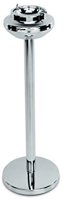 Druck-Standascher Verchromt mit Klappmechanismus – 61 cm Höhe, Robuster Aschenbecher für den Außenbereich