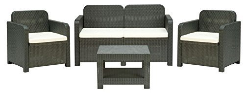GRAND SOLEIL Grandsoleil Boheme Sorrento set divani, verde polimerico, antracite, 30 x 30 x 30 cm