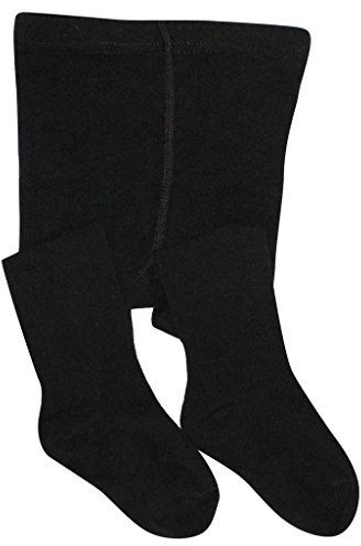 BEAR MUM Baby Girls' Seamless Organic Cotton Tights Black 6-12month