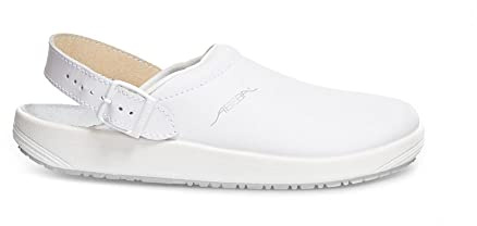 Abeba Clog 9200 - rubber Glattleder weiß, zertifiziert, 41