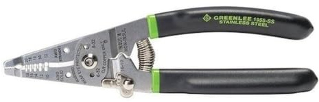 Greenlee 1955-SS Stainless Steel Wire Stripper for 10-18 AWG Solid and 12-20 AWG Stranded, Heavy-Duty Stripper, Cutter, and Crimper Tool