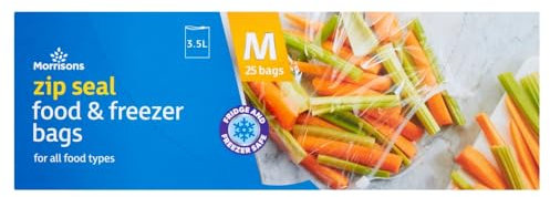 Morrisons Zip Seal Food and Freezer Bags Medium (25 bags)