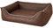 CopcoPet Hundebett Rocco Braun 70 x 55 cm – Wendebett aus pflegeleichtem Kunstleder – Waschbar & bequem – Mit erhöhtem Rand – Formstabiler Schlafplatz für kleine Hunde