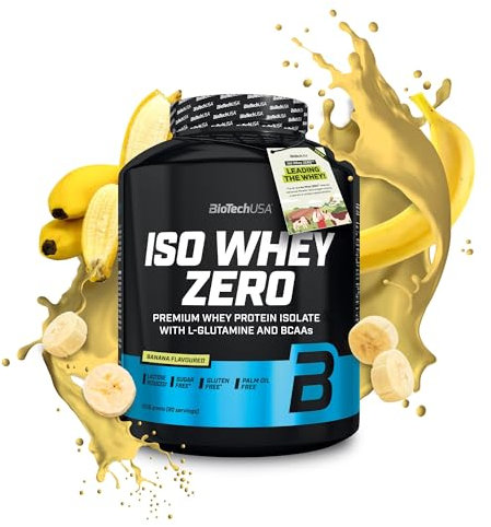 BioTechUSA Iso Whey Zero | Premium Whey Protein Isolate | Grass-Fed | Enzyme-Free | Sugar- and Gluten-Free, 2.27 kg, Banana