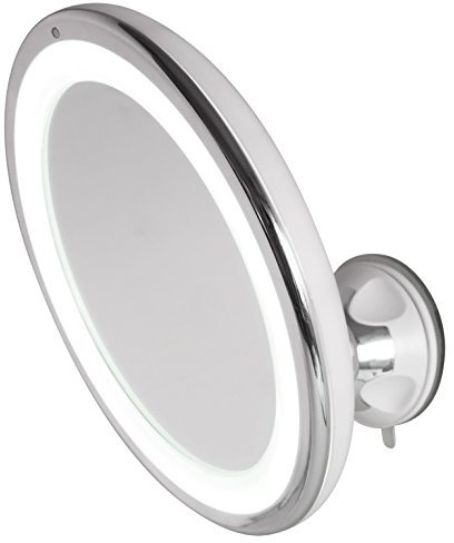 Hestec 23464 Miroir Grossissant LED Tactile Plastique/ABS/Polystyrène Argenté 19.5 x 7.5 x 19.5 cm
