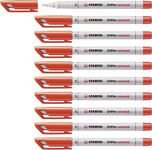 STABILO - Folienstift - OHPen universal - wasserlöslich superfein - 10er Pack - rot