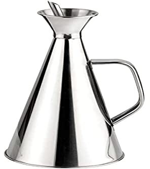 VIER Huile Anti-Goutte en Acier Inoxydable, capacité 1/4 litres, 0,25 litres, métal