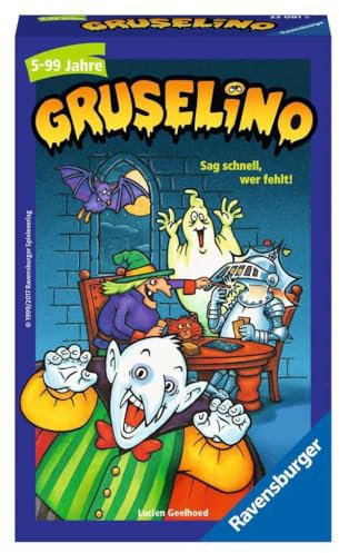 Ravensburger 23081 – Läskig ino, resespel för 2-4 spelare, sökspel från 5 år, kompakt format, resespel