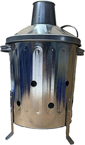 15L mini Garden Incinerator Small fire Bin Galvanised 15 Litre Burning Wood