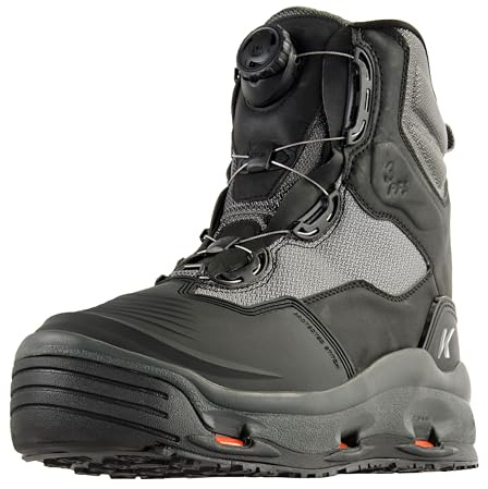 Korkers DarkHorse Bottes de wading en feutre pour homme, Noir/gris métallique, 11