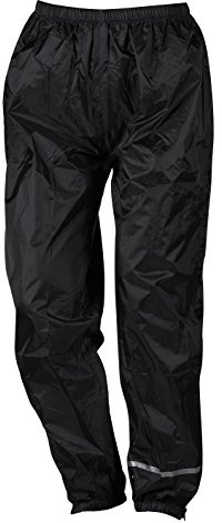 Nerve Easy Rain Pantalones Impermeables de Moto, Negro, XL