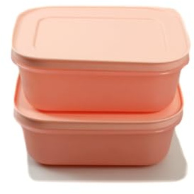 Tupperware Gefrier-Behälter 450 ml (2) rosa flach Eis-Kristall Eiskristall