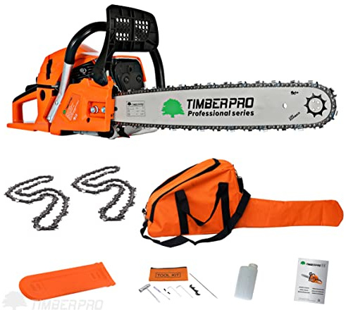 MOTOSEGA A BENZINA 62 CM³, POTENZA 3,6 HP, LAMA SEGA 50 CM + 2 CATENE E BORSA PER TRASPORTO