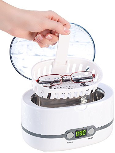 newgen medicals Ultraschallgerät: Digital-Ultraschallreiniger, Einlegekorb, für Brillen & Schmuck, 50 W (Ultraschallreinigungsgerät, Ultraschall Brillenreiniger, Reinigungsgerät)