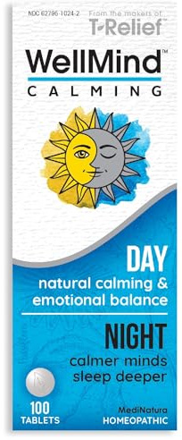 MediNatura WellMind Natural Calming Homeopathic Tablets, 100 Count