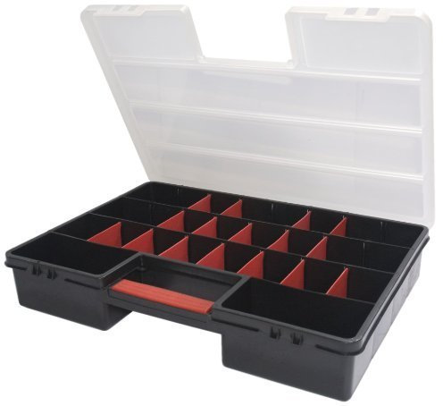 XL Sortimentskasten Organizer mit 21 variablen Einteilern und großem Stauraum von Kreher, Maße 46 x 32 x 8 cm