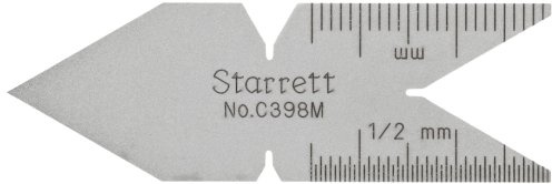 Starrett Center Gage for Grinding and Setting Screw Cutting Tools - 60 Degree Range, 1/2mm Metric Standard - C398M