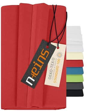 npluseins Laken ohne Gummizug - 100% Baumwolle - ca. 150 x 250 cm 701.887, rot