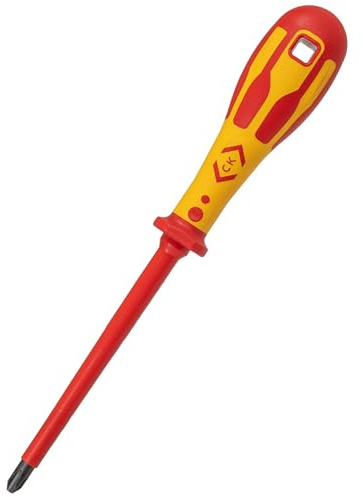 C.K Dextro VDE Phillips Head Screwdriver PH3 x 150mm, Electricians Insulated Philips Screwdrivers, 10,000v Test, Precision Grip Tip, Electrical Terminal Screw Driver, Heavy Duty Hand Tools T49142-3