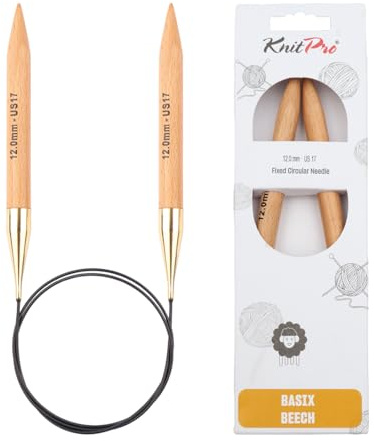 KnitPro Basix Beech Fixed Circular Needles 24 (60cm) | 12.00mm