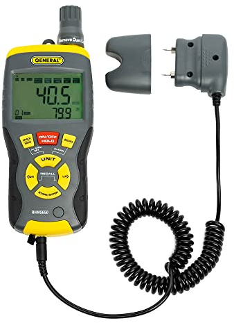 General Tools RHMG650 9-In-1 Thermo-Hygrometer with Pin/Pinless Moisture Meter