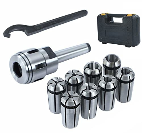 KATSU MT2 Juego de Pinzas de Resorte 8 Piezas 4-16 mm Precisión Adaptador Extensión de Mandril de Enrutador para Máquina de Grabado CNC y Herramienta de Torno Fresado 11023022