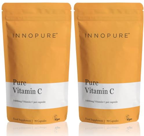 INNOPURE Pure Vitamin C Capsules 1000mg (No Fillers or Binders) Pure-Fill Supplement, Easy to Swallow 1 Daily Capsule (Not Tablets) 180 Capsules