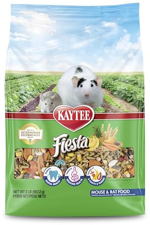 Kaytee Fiesta Mouse & Rat Food, Nutritious and Fun Blend, Supports Dental Health and Digestion, 2 pounds
