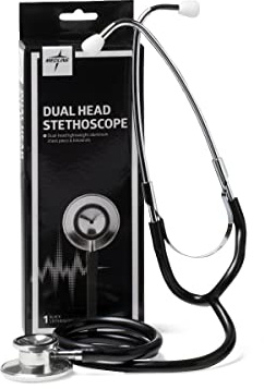 Medline Dual-Head Stethoscopes, Black