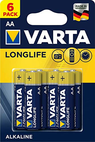 Varta Longlife alkaliska batterier, AA (LR6), 6 stycken