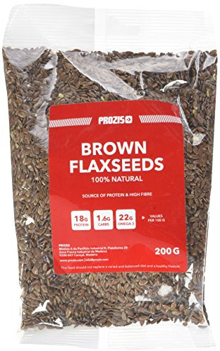 Prozis 100% Natural Brown Flaxseed 200g - Carichi di Omega-3, Proteine e Fibre Dietetiche - Adatto a Vegetariani e Vegani - 19 Porzioni