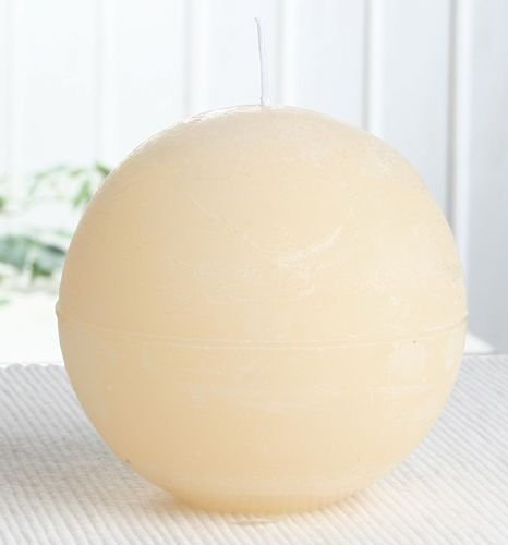 Rustik-Kugelkerze, 10 cm Ø, Creme