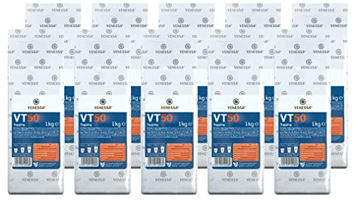 Venessa VT 50 Milchpulver Topping Vorratspackung 10 x 1kg für Vendings (50% Magermilchpulver) Feinporiger, stabiler Schaum, hochwertiges Kaffee Topping zur Verfeinerung von Milchkaffee & Cappuccino