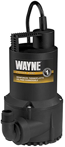 WAYNE RUP160-1/6 HP Reinforced Thermoplastic Submersible Multi-Use Pump - Up to 3,100 Gallons Per Hour - Heavy Duty Multi-Use Pump