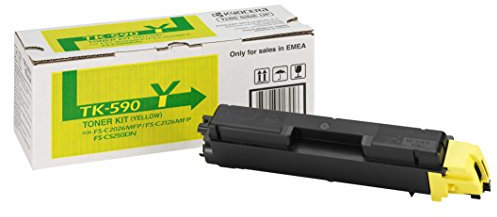 Kyocera TK-590Y Toner Gelb, Original Tonerkartusche 1T02KVCNL0. Kompatibel für ECOSYS M6026cdn