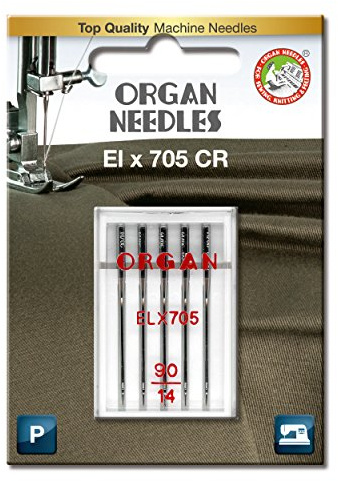 Organ Needles # 90/14 ELx705 Serger x 5 Needles, Silber