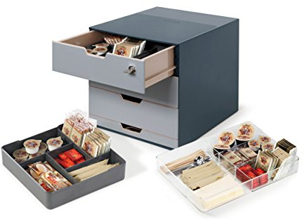 Durable Coffee Point Box Aufbewahrungsbox für Kaffee/Tee, Cateringbox, Kaffeestation/Büroküche, anthrazit, 338558