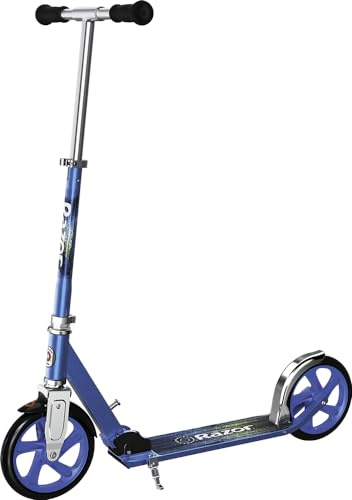 Razor A5 Lux Kick Scooter - Große 8 Räder, klappbar, verstellbarer Lenker, leicht, für Fahrer bis zu 220 lbs - Blau