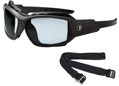 Ergodyne Skullerz Loki Convertible Safety Spoggles Glasses, Ant-Fog Indoor/Outdoor Lens-Includes Gasket and Strap to Convert to Goggle
