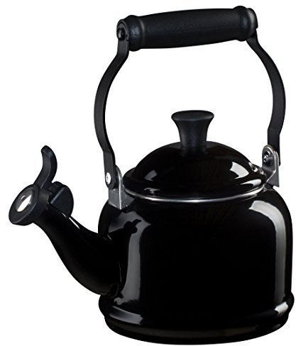 Le Creuset Bouilloire Demi à sifflet, Acier Émaillé, 1,1 L, Onyx, 40103021400000