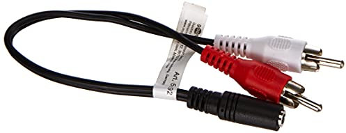 Goobay 50092 Cavo Adattatore Audio, Presa da 3.5mm a Connettore Jack a RCA, Nero, Lunghezza del cavo 0.2 m