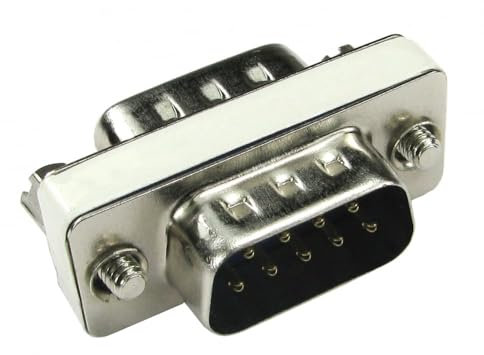 rhinocables - 9 Pin Serial RS232 Male to Male Coupler | Effortless Gender Change | Universal Compatibility | Slimline Design | Reliable Performance Metal