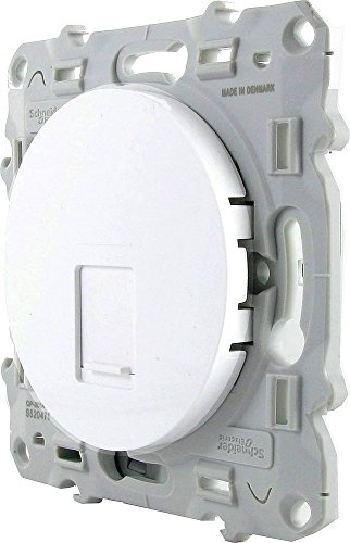 prise rj45 catégorie 6 stp - blanc - fixation par vis - schneider odace
