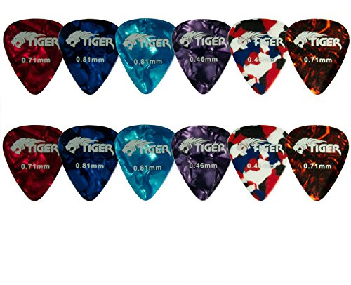 TIGER GAC63-12 12 gitarrplektrum – celluloid