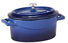 Pentole Agnelli Coghsop12612b - Casseruola Ovale In Ghisa Con 2 Maniglie, Blu, 12 x 9 Cm, 1 Pezzo