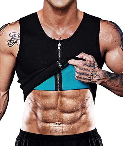 NonEcho - Chaleco de sauna para hombre, corsé de neopreno para moldear la cintura, camiseta moldeadora, adelgazante, para entrenamiento, Negro, 5X-Large